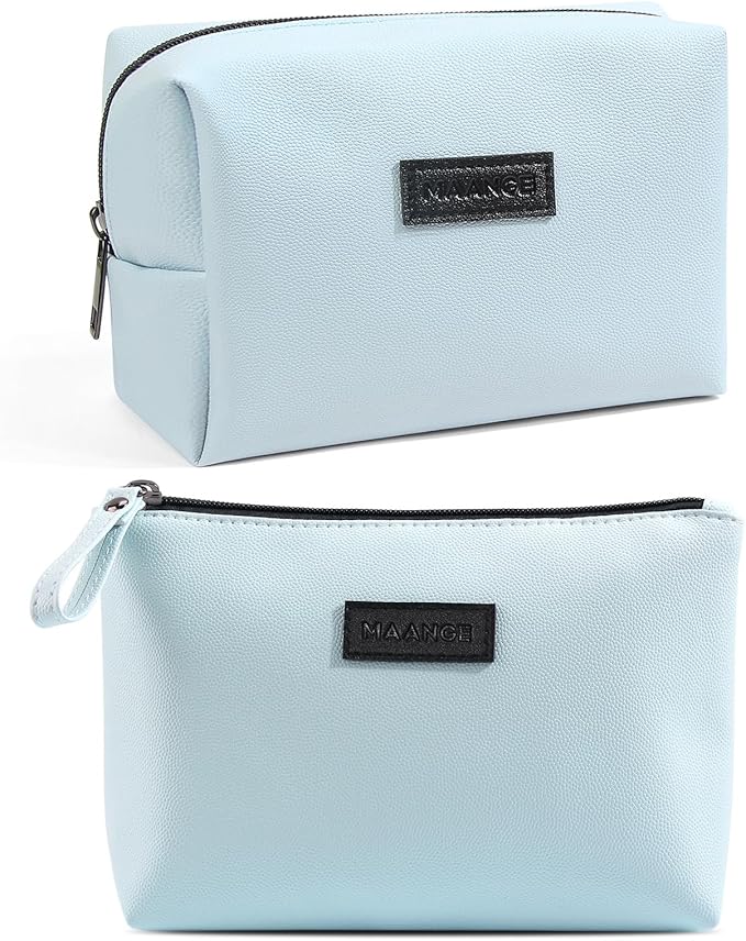 Cosmetic Bags for Women Small Makeup Bag for Purse Pu Leather Makeup Pouch Travel Makeup Bag with Zipper Make Up Bag for Travelling