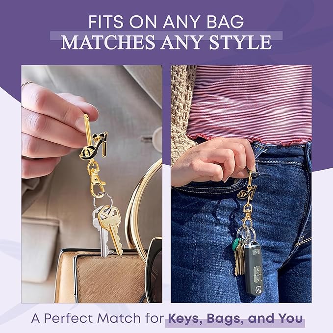 Women’s Bag Charm Key Finder, Car Keychain Hook, Cute Purse Organizer & Tote Bag Accessories, Gifts for Mom - Original
