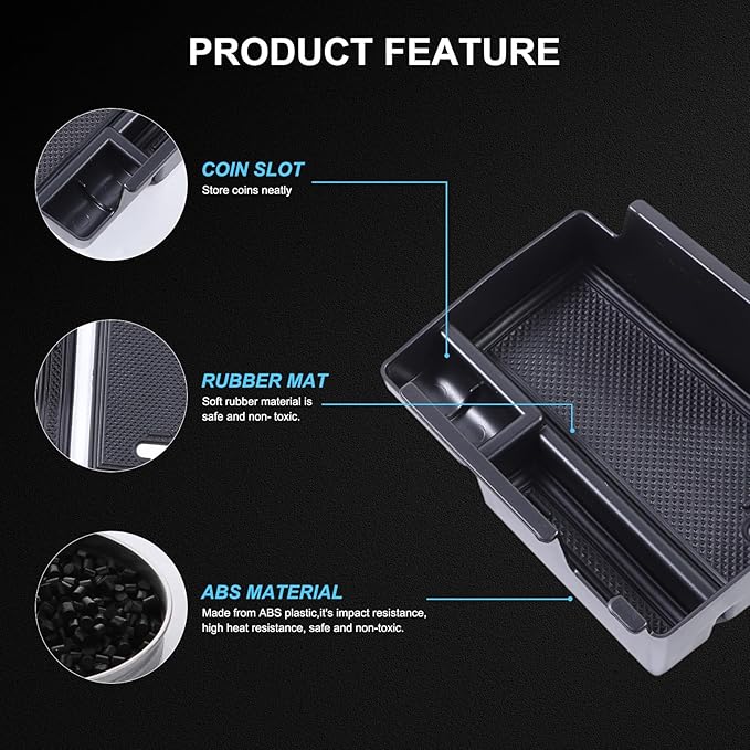 TOYCIDFG Center Console Armrest Box Organizer Tray Insert Compatible with Alfa Romeo Tonale, Car Interior Organization Accessories