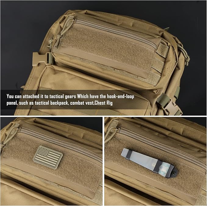 WYNEX Tactical Tool Zipper Pouch, Bag Insert EDC Organizer Utility Admin Storage Pocket Accessories Snack Pouch with Hook Backing for MK3 MK4 Chest Rig