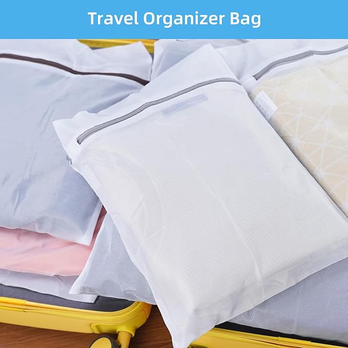 GOGOODA Mesh Laundry Bags for Delicates Durable Protective Wash Bags Travel Storage Bags for Intimates Lingerie, 3PCS (S,M,L)