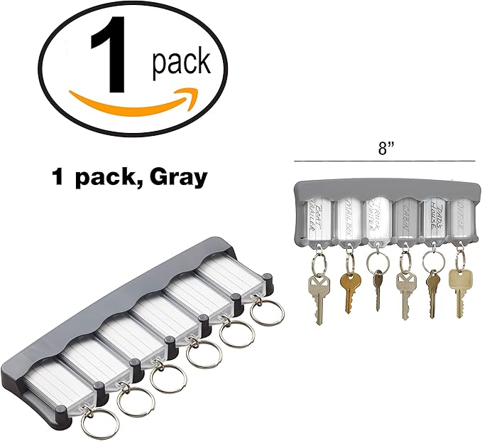 Lucky Line Key Tag Rack, Pack of 6, Clear (60562)