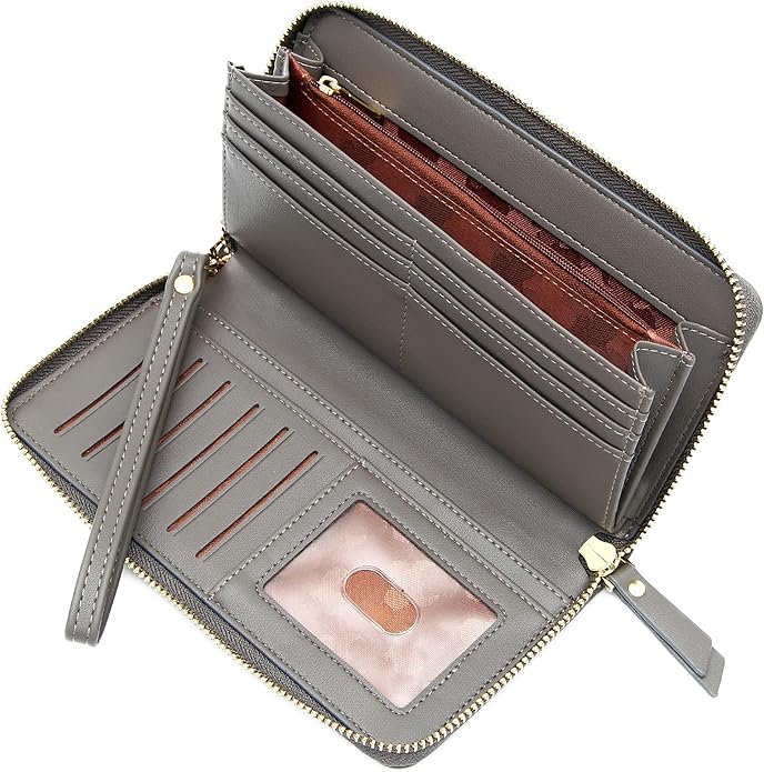 GEEAD Custom Design Wristlet Wallets for Women PU Leather RFID Blocking Wallet