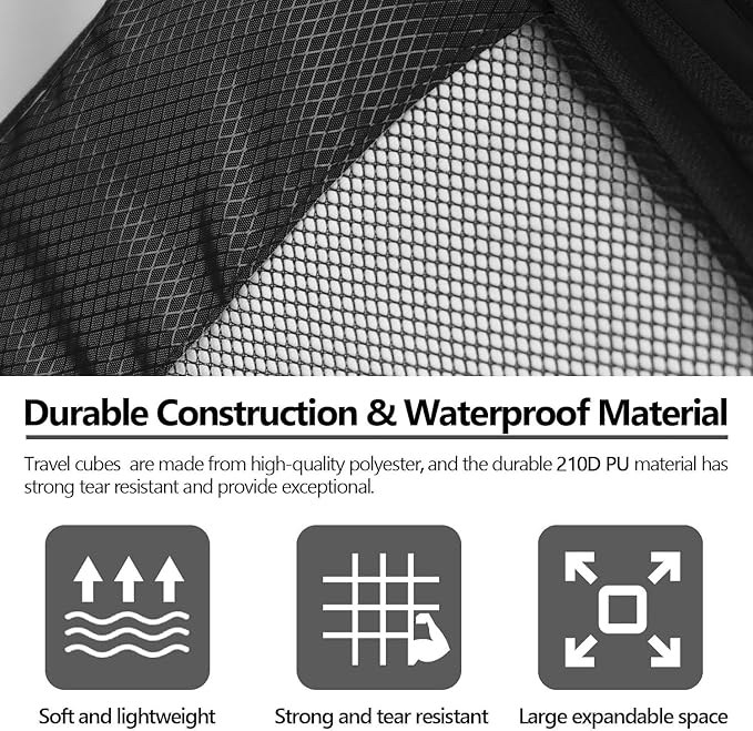 Compression Packing Cubes for Suitcases,5 Set Travel Essentials, Lightweight Luggage Organizer Bags, Travel Cubes for Carry on