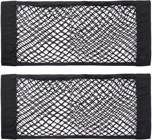 Universal Mesh Cargo Net Storage Net Wall Sticker Organizer Pouch Bag Storage Mesh Net for Car Trunk Storage Add On Organizers for Car Truck (24" x 9.5"（2 Packs)