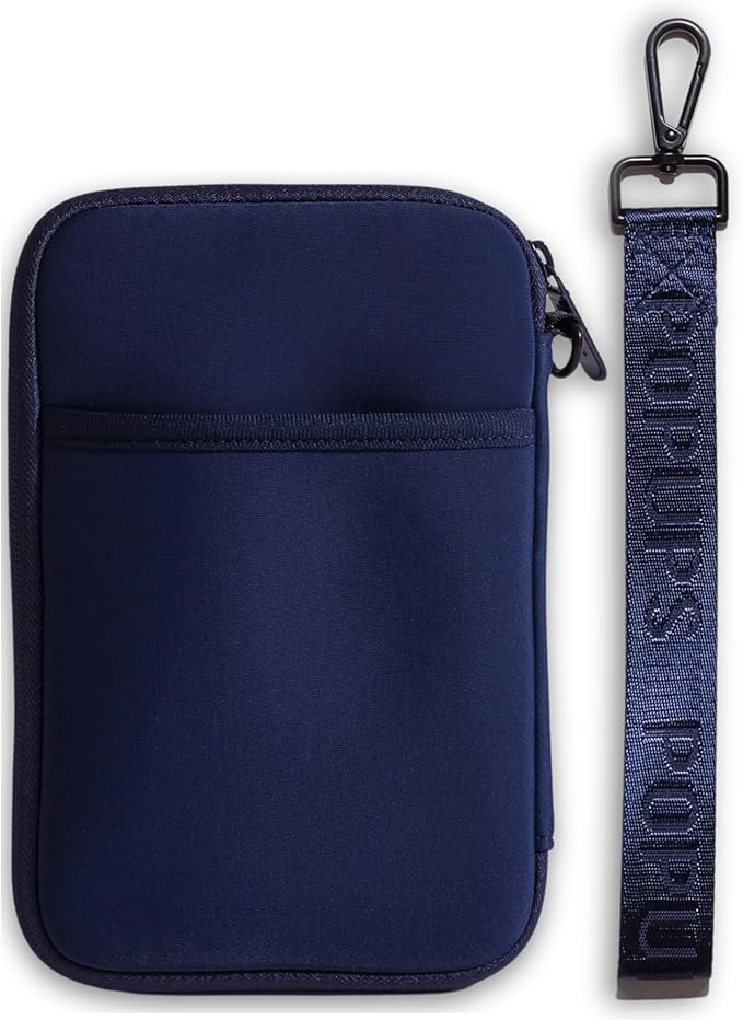 POPUPS Passport Travel Wallet for Women - Large Multiple Document Organizer and Holder with Wristlet - Deep Blue