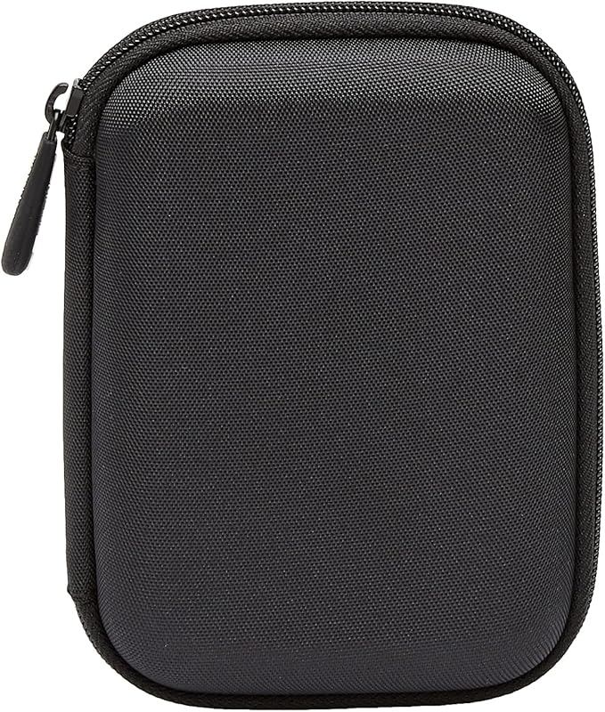 Amazon Basics Portable External Hard Drive Carrying Case with Mesh Storage, Protection, Secure Strap, Black