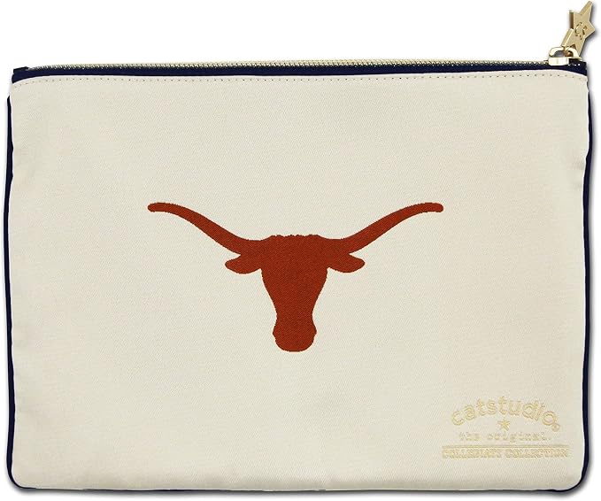 catstudio University of Texas College Zip Pouch | Use as Wallet, Clutch, Handbag or Makeup Bag