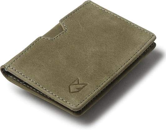 FOXHACKLE Full Grain Leather Credit Card Holder for Men and Women, Slim Bifold RFID Blocking Wallet, Thin Front Pocket Minimalist Wallet, Small Card Case.