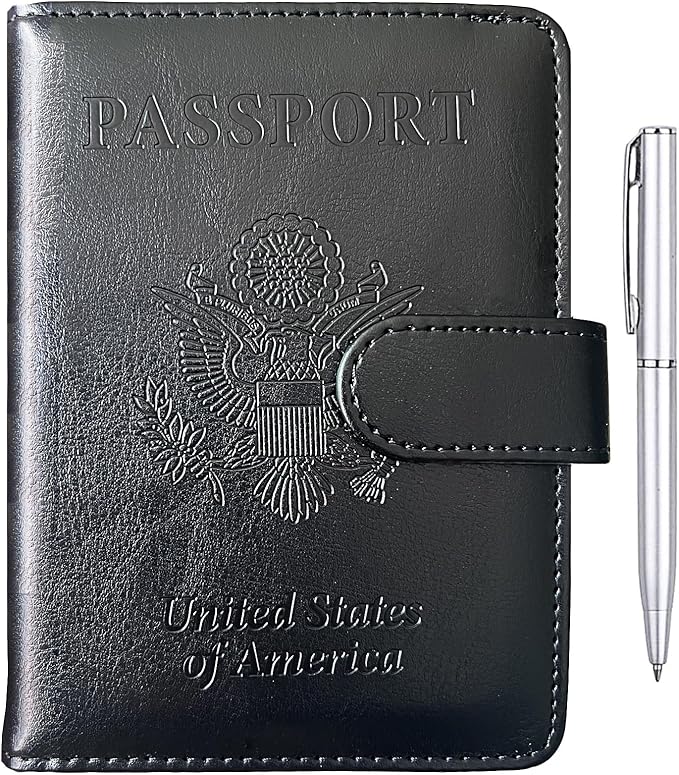 TIGARI Passport Holder for Travel Women Men, PU Leather Waterproof RFID Wallet Cover Case Sleeve, Valentines Day Gifts, Vacation Plane Cruise Travel Document Organizer Essentials