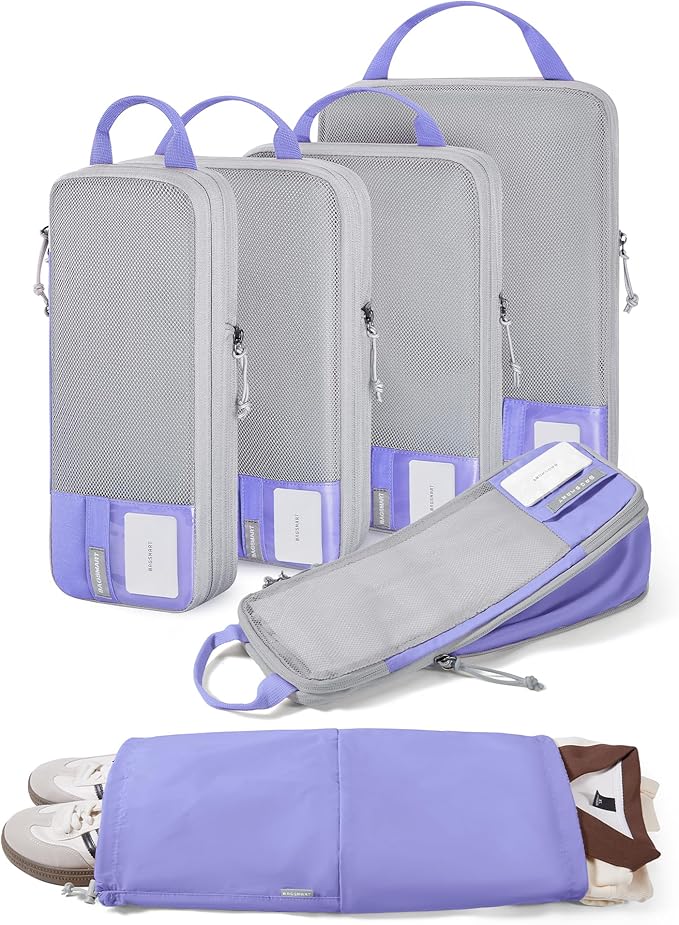 BAGSMART 6 Set /4 Set/2 Set Compression Packing Cubes for Travel, Lightweight Luggage Organizer Bags, Durable Space Saver Bags Travel Essentials