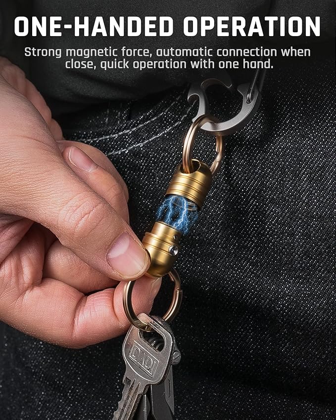 TISUR Quick Release Keychain, Magnetic Key Holder Keyring Connector, Detachable Key Chain Rings for Men Women Car Keys
