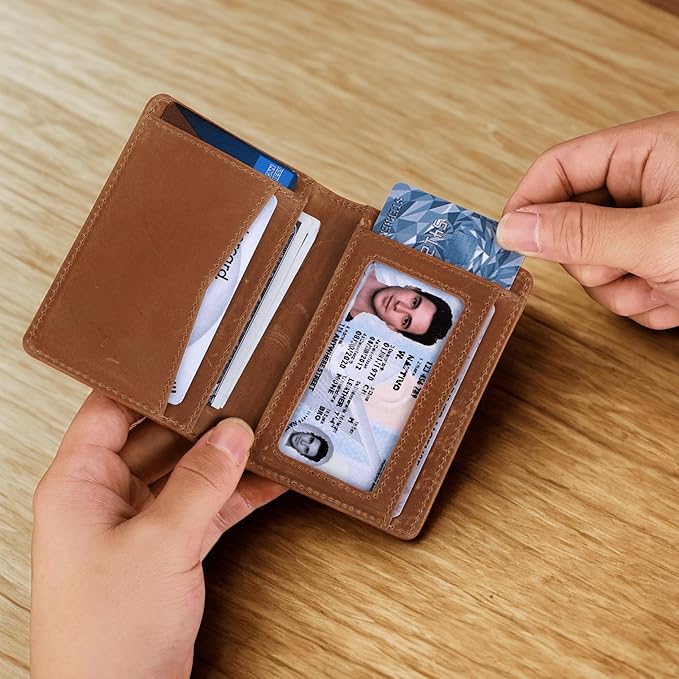 RFID Blocking Slim Wallet for Men | Thin Bifold Credit Card Holder Wallet | Mens Wallet Slim Business Card Case | Minimalist Front Pocket wallet with Gift Box