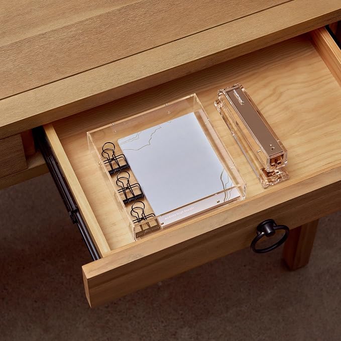 russell+hazel Large Acrylic Drawer Bloc, 6” x 6”, Desktop Organization, Clear, 1 Count, 98144
