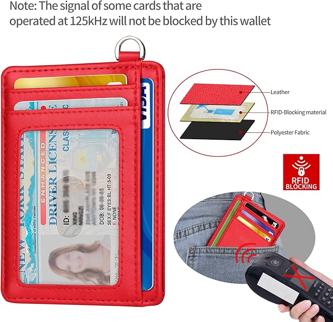 EcoVision Slim Minimalist Front Pocket Wallet, RFID Blocking Credit Card Holder Wallet with Detachable D-Shackle for Men Women