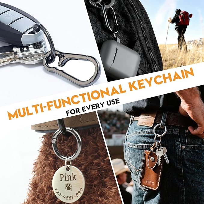 Keychain Clip, 6 Pack Key Chain Hooks with Key Rings Holder, Metal Key Organizer for Car Home Keys Men Women