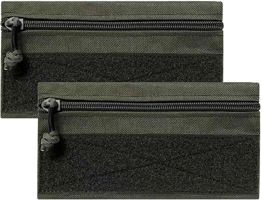 Tactical Admin Zipper Pouch with Hook and Loop, Carry On Bag Insert EDC Organizer Utility Storage Pocket Wallet for Snack Backpack Accessories Chest Ring