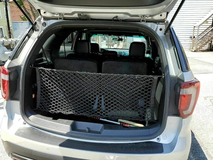 Rear Trunk Organizer Cargo Net for Ford Explorer 2011-2019 – Envelope Style Cargo Net for SUV - Premium Mesh Car Trunk Organizer Vehicle Carrier Storage - Compatible with Explorer