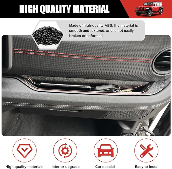 Grab Bar Tray for 2024 2025 Jeep Wrangler JL JLU 4XE/Gladiator JT Storage Bin Handle Organizer Grab Handle Box Passenger Side Grabtray for Wrangler&Gladiator Accessories(24+ Grab Bar Tray)