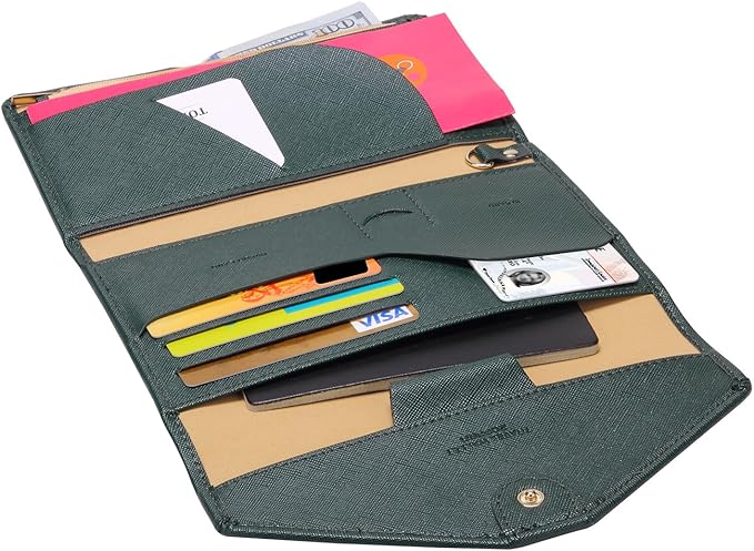 ZOPPEN Mulit-purpose Rfid Blocking Passport Holder Travel Wallet (Ver.4) Passport and Vaccine Card Holder ComboTri-fold Document Organizer Travel Essentials