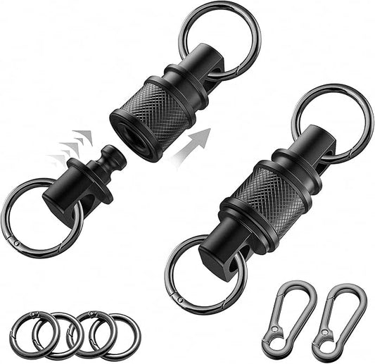 Quick Release Keychain with Detachable Key Rings-Heavy Duty Retractable Key Chain Clip for Men&Wome