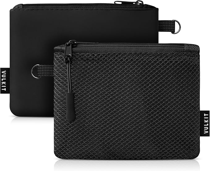 VULKIT Coin Purse Pack of 2 Zipper Wallet Change Purse Slim Travel Pouch Multifunctional Pouch Bag Everyday Carry