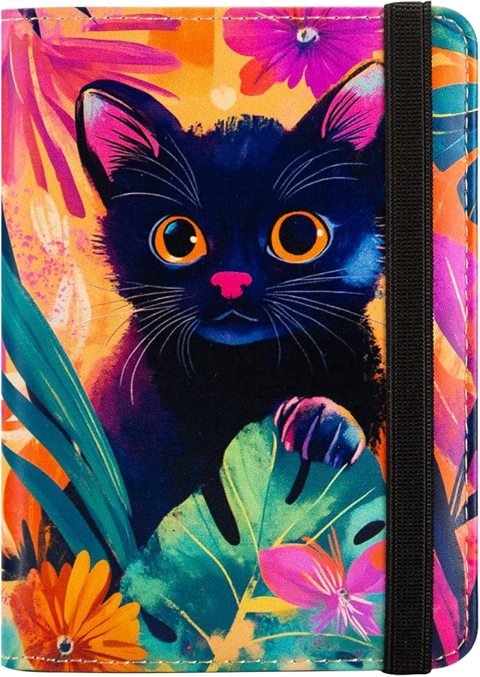 Pink Passport Holder,Cute Passport Cover,Travel Wallet with Credit Card Slots Rfid Blocking passport Wallet Waterproof Documents Organizer Women Men (Cute Cat)