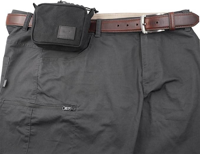 Tintris Belt Pouch for Men Women YKK Zippers, EDC Belt Pouch Bag Waist Pack for Hiking, Traveling, Outdoors, Water Resistant, Tough Waxed Canvas, Black