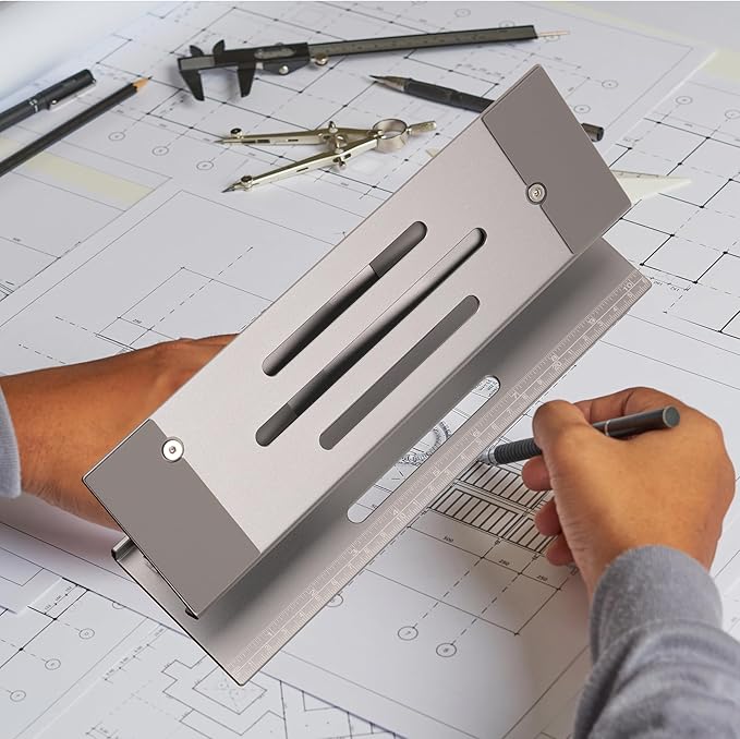 Aluminum Fold & Laptop Riser Stand 3-in-1 Adjustable, Foldable Cooling Stand with Integrated Storage Box, Ruler and Ultra-Slim Portable Design for MacBook, Tablet, Ipad, Keyboard and All Laptop