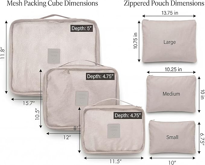 G-FORCE 6-Piece Packing Cube Set | Travel Organizers for Luggage | Suitcase Packing Organizers | Travel Accessories for Carry-On | 100% Polyester