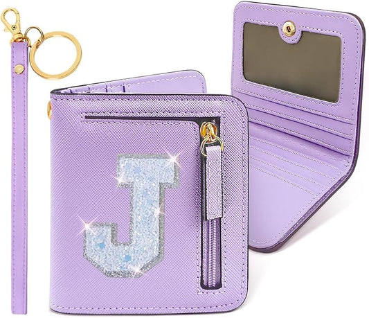 COSHAYSOO Kids Easter Birthday Gifts for Grandkids 6 7 8 9 10 11 12 Year Old Tween Girl Purple Wallet, Preppy Stuff for Girls 10-12 Accessories Cute Girly Things for Granddaughter Initial Letter J