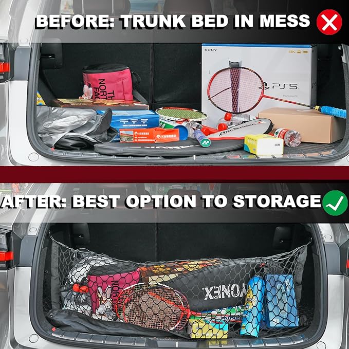 Envelope Style Cargo Net Compatible with Honda Accord 2026-2013, 2026 2025 2024 2023 2022 2021 2020 2019 2018 2017 2016 2015 2014 2013 Car Rear Touring Tailgate Trunk Netting