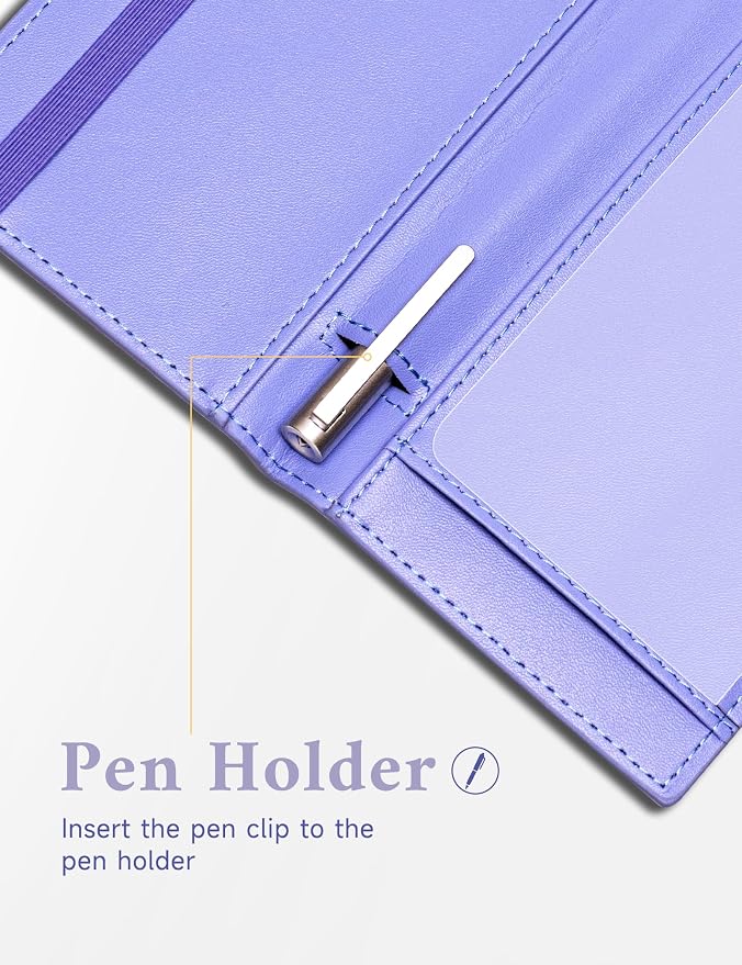 Zreal Checkbook Cover for Men and Women, Premium Vegan Leather Checkbook Holder for Top & Side Tear Duplicate Checks with RFID Blocking (Lavender Blue)