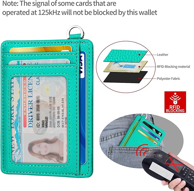 EcoVision Slim Minimalist Front Pocket Wallet, RFID Blocking Credit Card Holder Wallet with Detachable D-Shackle for Men Women