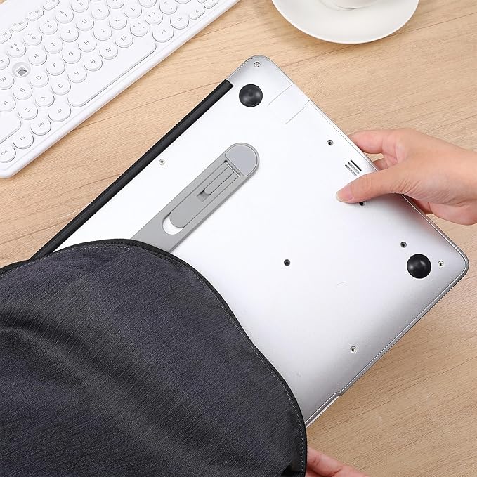 Foldable Keyboard Riser Stand, Self-Adjusting Laptop Feet with Dual Angles Small Computer Stand Portable PP Computer Keyboard Lift for Desk Grey Laptop Legs