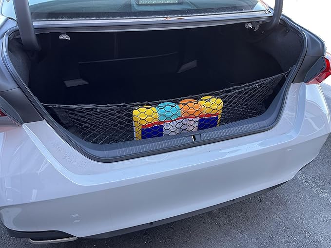 Envelope Style Automotive Elastic Trunk Mesh Cargo Net for Toyota Avalon 2018-2022 - Premium Trunk Organizers and Storage - Luggage Net for Sedan - Best Car Organizer for Toyota Avalon