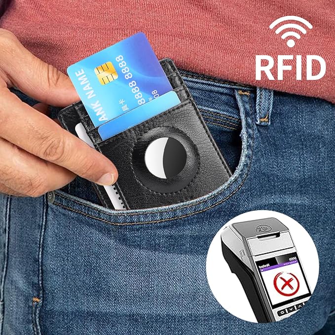 FALAN MULE Slim Wallet Men RFID blocking Leather Stylish Minimalist Front Pocket Wallets for Men