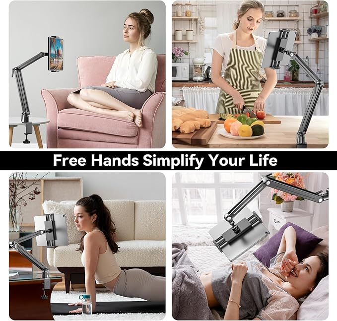 Mount Soporte para Tablet/Portable Monitor/Ereader - Strong Bearing Weight over 5.5lbs with Built-in Adjusting Wrench with 360°Rotate Base Fits for ipad 4.7-15.6" Tablet Stand Holder (Up to 15.6'')