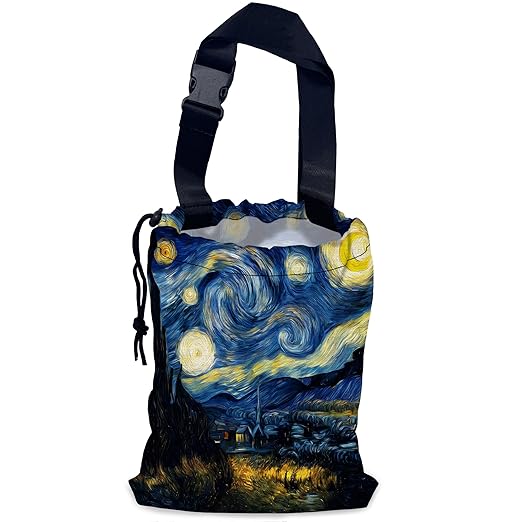 Car Trash Bag Hanging Starry Night Car Trash Can for Back Seat Waterproof Car Garbage Can with Adjustable Straps and Drawstring for Car Accessories Vehicle Travelling Camping