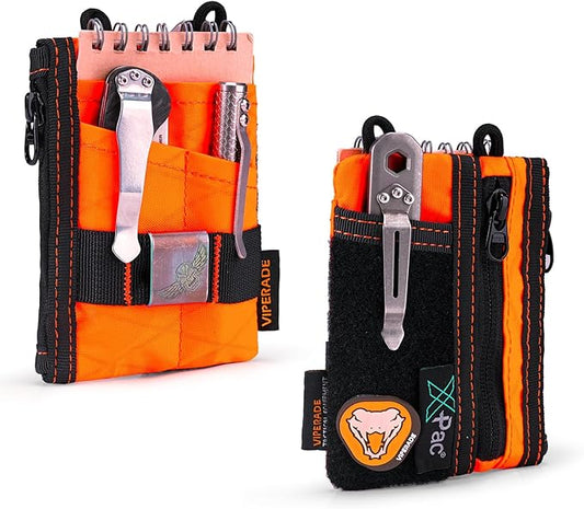VIPERADE VE18-S Small EDC Pouch, Mini EDC Pocket Organizer for Men, EDC Pocket Organizer, 3 Slots with 2 Zipper Pockets Multitool Pouch