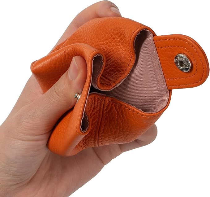 Cockatoo Genuine Leather Coin Pouch Change Holder, Mini Snap Pocket Wallet for Men Women (Cobra, Large)