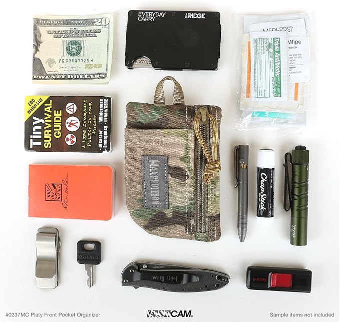 MAXPEDITION Platy Pocket Organizer, Durable EDC Tool Pouch for Men, Neck Wallet with Paracord Lanyard, Holds Flashlight, Multitool, Pen, Notebook