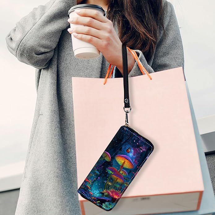Wristlet Wallet for Women, RFID Blocking Phone Wallet, Large Capacity Zip Around Clutch, Fits iPhone 15 Pro Max, Travel Organizer Purse
