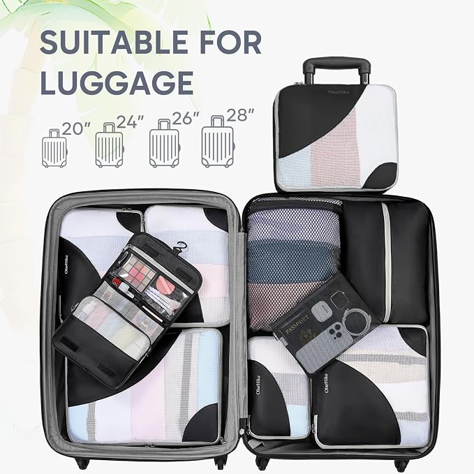 OlarHike 10 Set Packing Cubes for Travel, Gifts for Women Mom,Anti-Tearing Suitcase Organizer with Over 1000 pcs Mesh Holes,Vacation Essentials & Accessories for Cruise Ship
