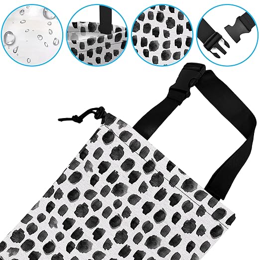 Car Trash Bag Hanging Black Dots Car Trash Can Waterproof Garbage Bag Hanging for Car Back Seat