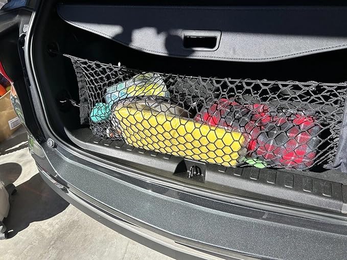 Rear Trunk Organizer Cargo Net for Chevrolet Equinox & GMC Terrain 2018-2026–Envelope Style Cargo Net for SUV–Premium Mesh Elastic Car Trunk Organizer–Compatible with Equinox & Terrain
