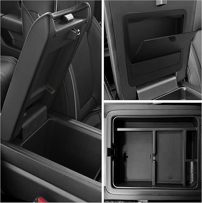 YOJOJOCO 2PCS Center Console Organizer Compatible with Honda 2023-2025 2026 Pilot ＆ 2024-2026 Ridgeline ＆ 2024-2026 Passport Accessories Armrest Hidden Secondary Storage Box Handrail Platform Storage