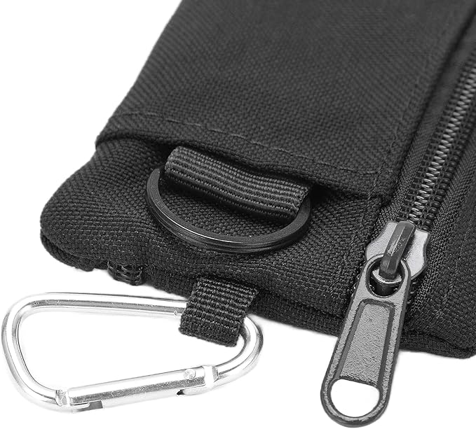 Mini Size EDC Utility Pouch Bags, Molle Pouch with Carabiner, EDC Pocket Organizer, Mini Molle Pouch Wallet for Biking Camping