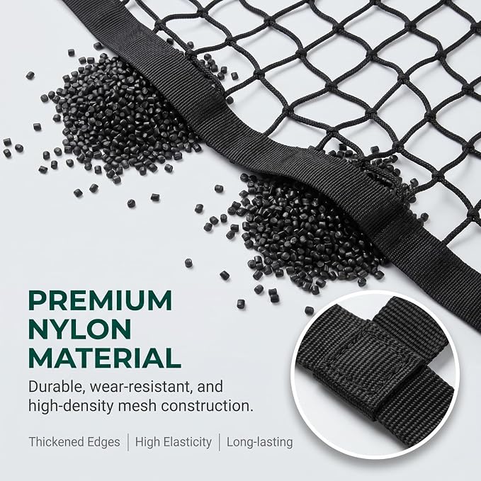 Car Trunk Cargo Net, 31.5" x 23.62" Highly Elastic Trunk Net Organizer with Hooks, Adjustable Mesh Cargo Storage Nets, Universal for SUVs, Cars and Trucks (Black)