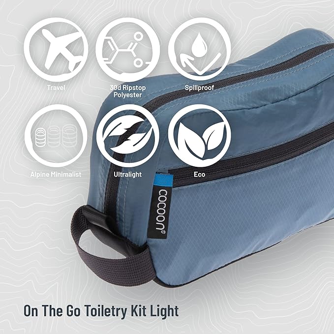 COCOON - Premium - On-The-Go Light Minimalist Toiletry Kit - Ash Blue - Small
